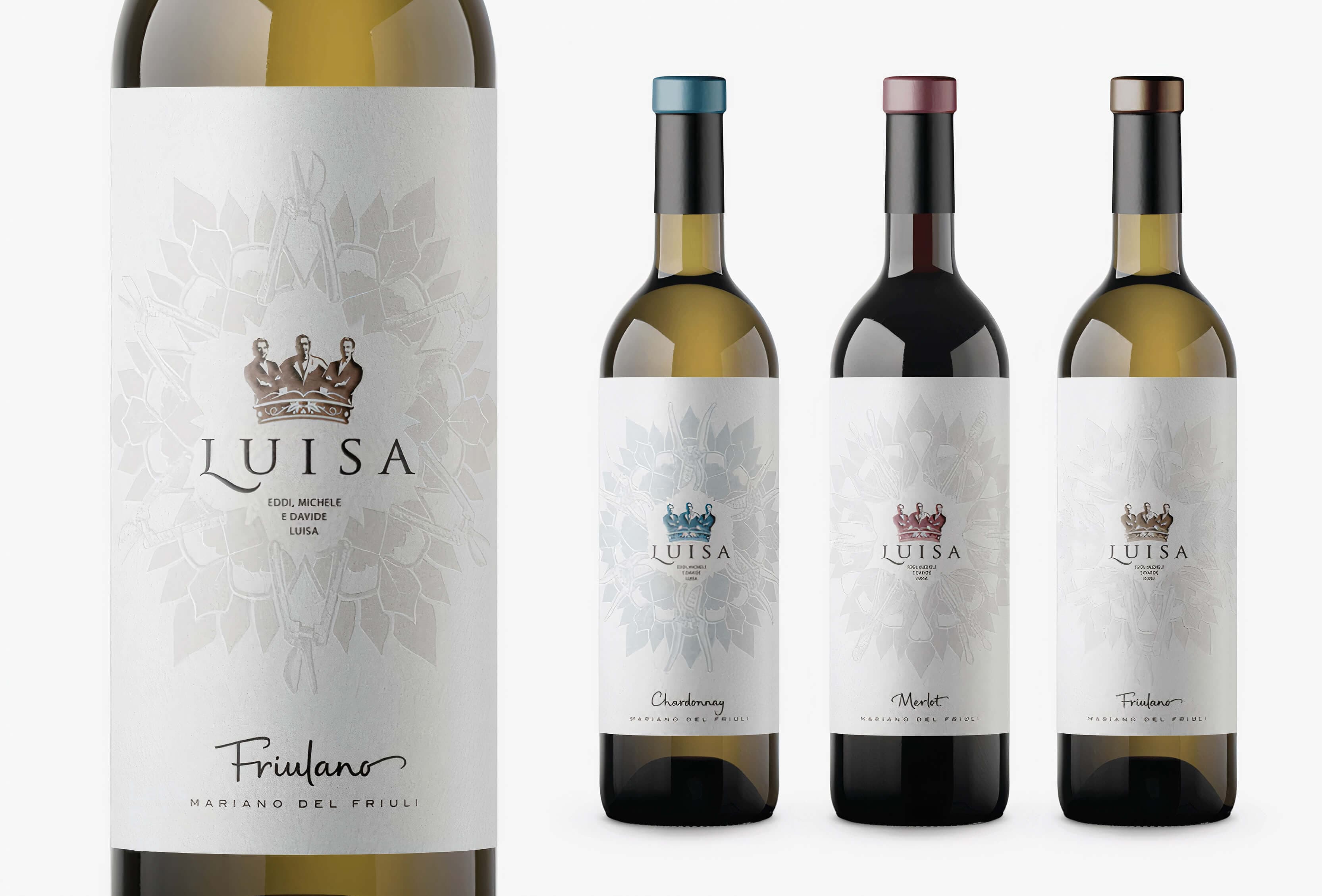 Four bottles with final labels