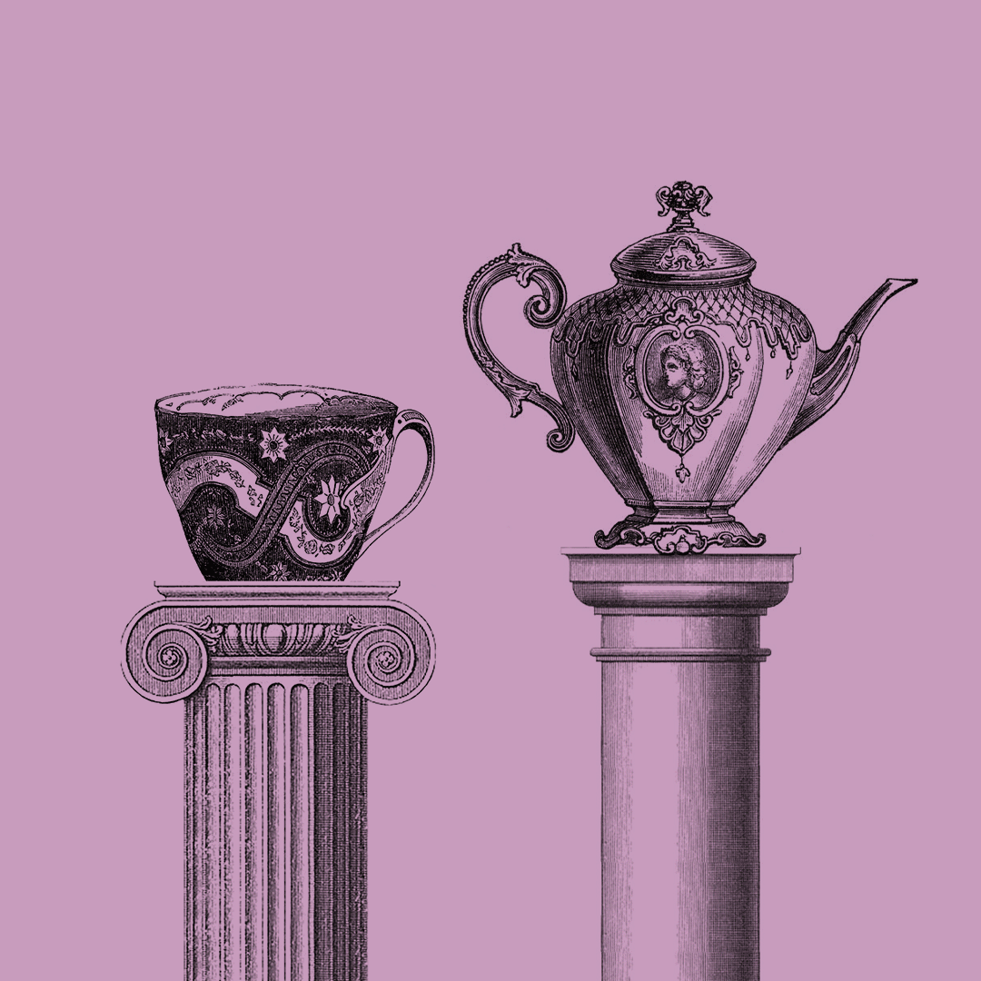 Animated gif of two babingtons tea products falling into a vase