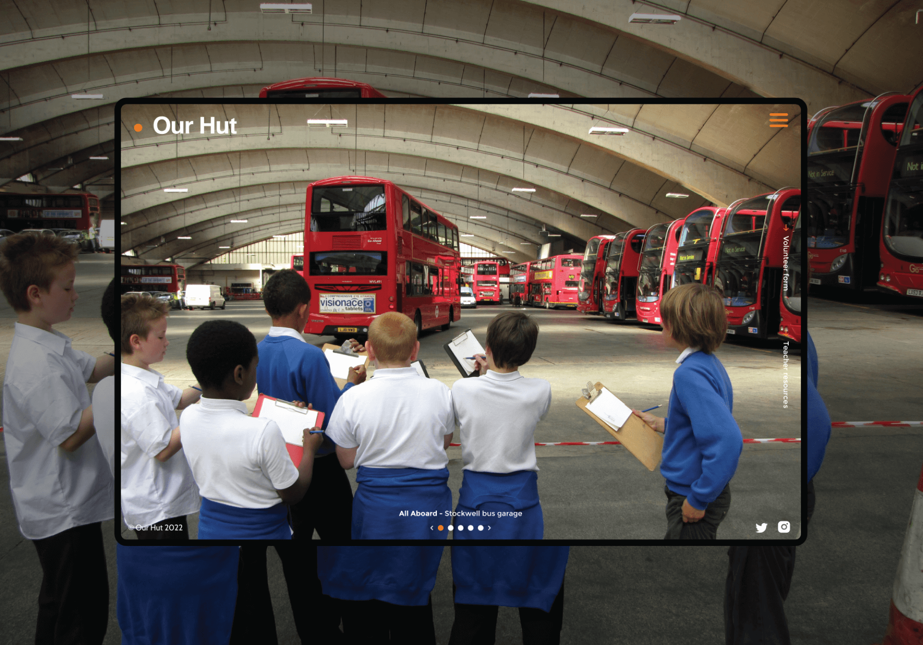 Image of our hut website homepage