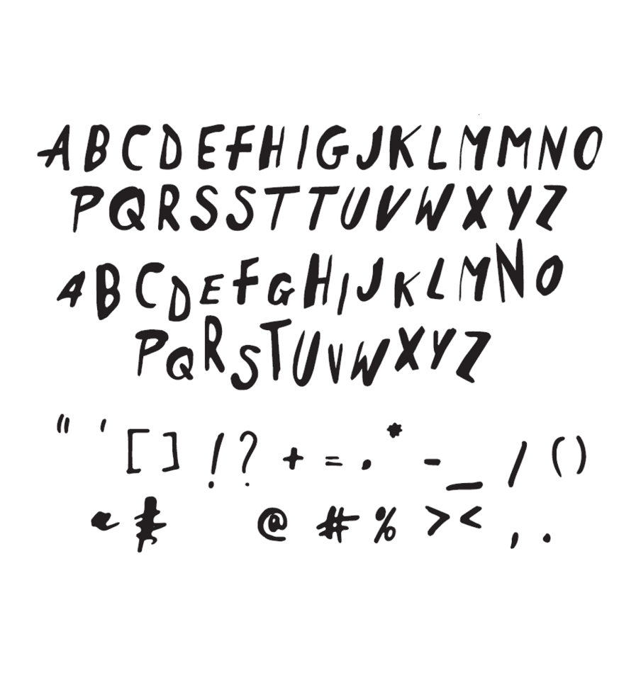 Alphabet on white background